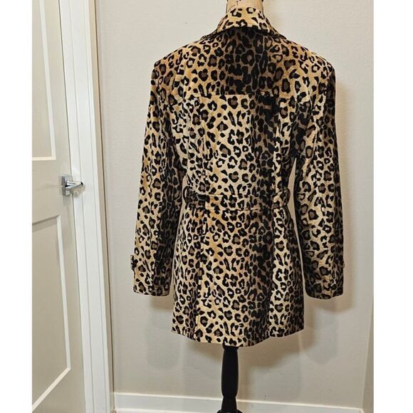 Mix It Leopard Print Coat with Belt Size Large - Picture 5 of 7